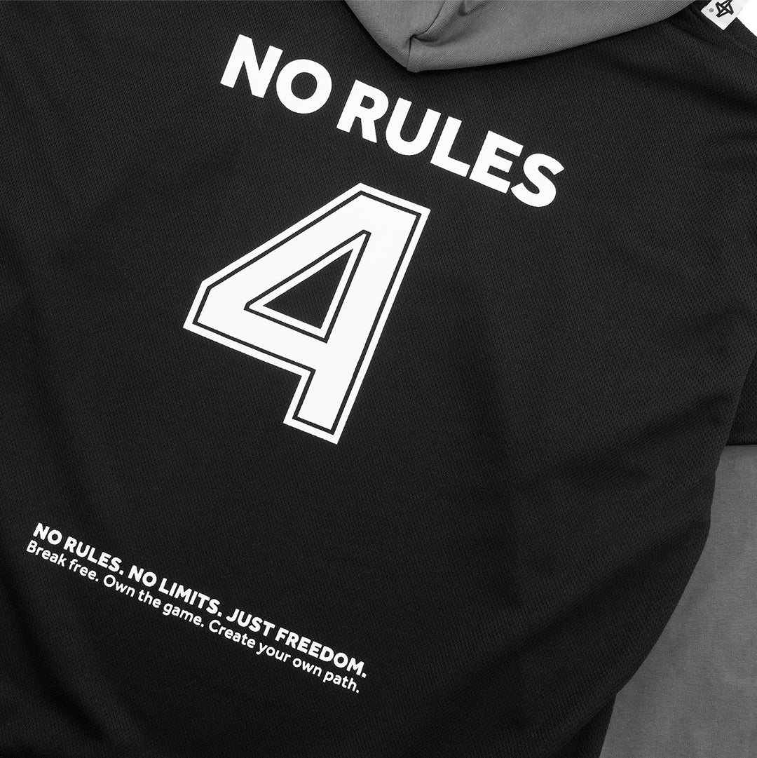 No Rules Oversized Jersey Hoodie Black – PROJECT